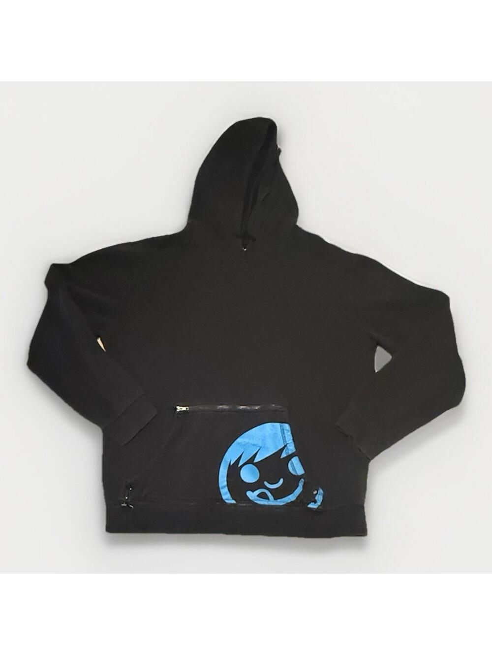 Neff Custom Threads Sweatshirt Hoodie Men’s Size Large Black & Blue Button Zip